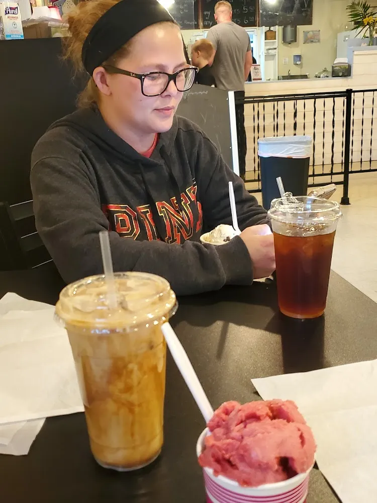 Iced Vanilla Caramel Latte with Almond Milk